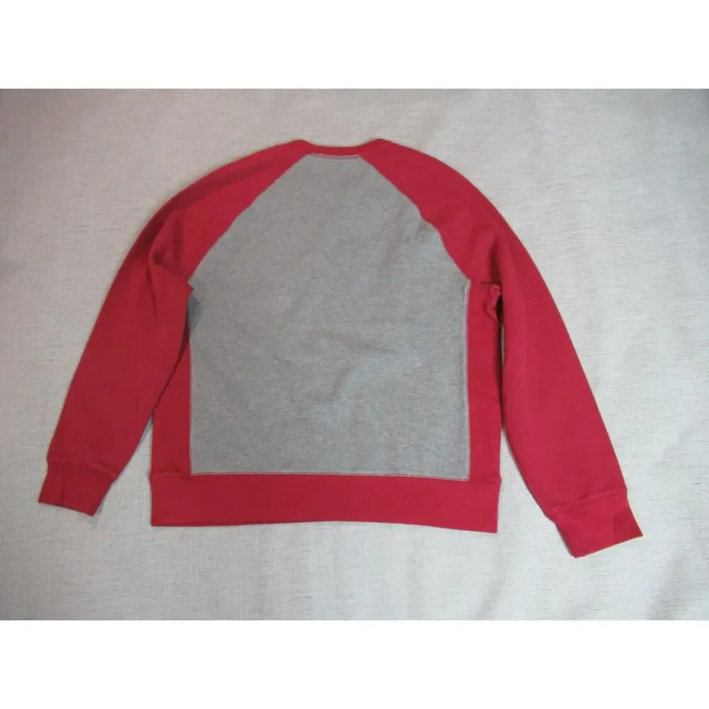 Tommy Hilfiger Sweatshirt Mens Large Red Gray Pullover Raglan Sporty Preppy